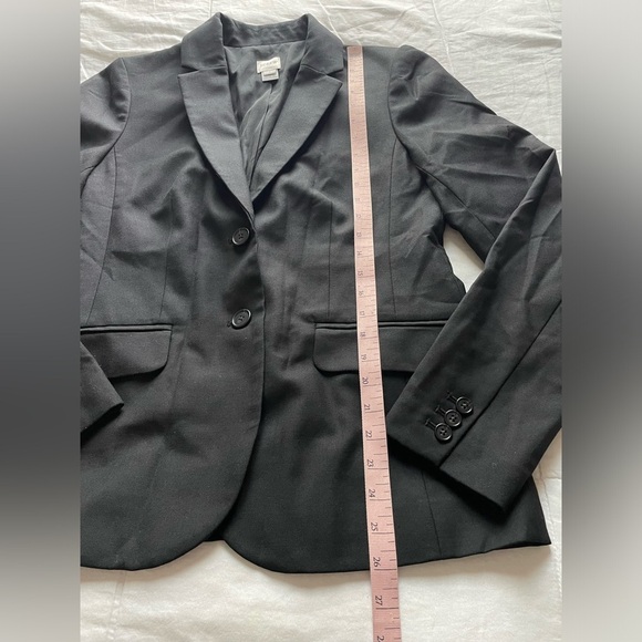 J Crew Factory Lightweight Wool Blazer Black 6 Career Tailored Office Academia - Picture 7 of 7